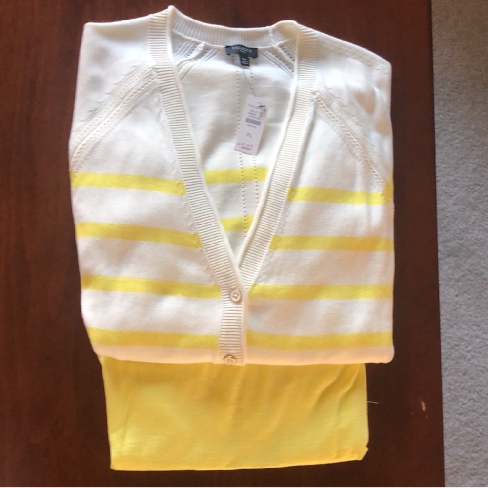 Cardigan Set: White and Yellow